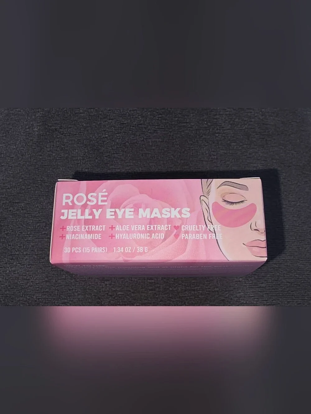 LA Splash Rosé Jelly Eye Masks - 30 Hydrating Pink Under-Eye Patches BNIB